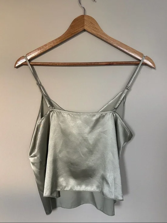 Sioro Spaghetti Strap Cami in Silver green - Picture 3 of 9